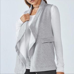 Fabletics gray open waterfall front mina vest